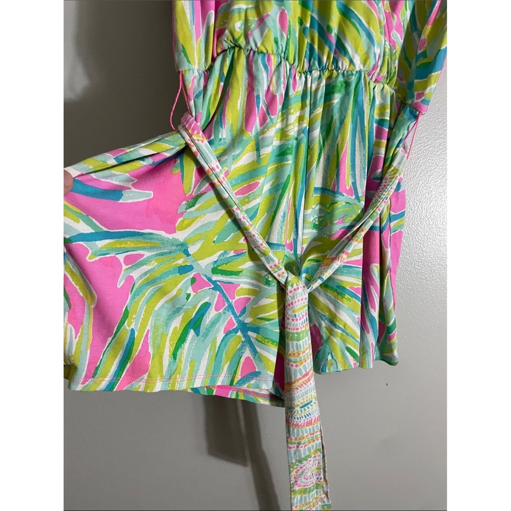 Lilly Pulitzer Romper Cotton Jersey Tropical Palm Print S Resortwear - Picture 7 of 12